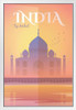 Taj Mahal India Vintage Tourism Travel White Wood Framed Poster 14x20