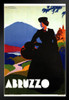 Visit Abruzzo Italy Vintage Illustration Travel Railroad Art Deco Eclectic Advertising Italian Wall Vintage Art Nouveau Black Wood Framed Poster 14x20