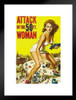 Attack of the 50 Foot Woman Retro Vintage Horror Movie Merchandise 50s Sci Fi Movie Classic Kitsch Feminist SciFi Horror Decor Horror Movie Poster Giantess Matted Framed Art Wall Decor 20x26