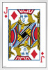 Jack of Diamonds Playing Card Art Poker Room Game Room Casino Gaming Face Card Blackjack Gambler White Wood Framed Poster 14x20