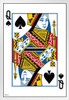 Queen of Spades Playing Card Art Poker Room Game Room Casino Gaming Face Card Blackjack Gambler White Wood Framed Poster 14x20