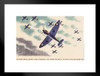 British Spitfires Fighter Planes Flying WPA War Propaganda Matted Framed Wall Decor Art Print 20x26