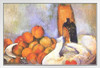 Cezanne Bottles and Apples Impressionist Posters Paul Cezanne Art Prints Nature Landscape Painting Fruit Wall Art French Artist Wall Decor Table Romantic Art White Wood Framed Poster 20x14
