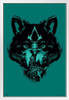 Assassins Creed Valhalla Merchandise Wolf Companion Male Video Game Cover Video Gaming Gamer Collectibles Viking Eivor Varinsdottir White Wood Framed Poster 14x20