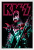 Kiss Poster Bloody Demon Live Concert Gene Simmons Kiss Band Merchandise Kiss Collectibles Kiss Memorabilia Heavy Metal Music Merch 1970s Retro Vintage Makeup White Wood Framed Poster 14x20