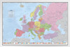 Political Map of Europe Flags Reference Educational White Wood Framed Poster 14x20