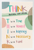 Think Poster Classroom Boho Decor White Wood Framed Poster 14x20