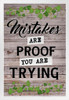 Mistakes Classroom Poster Farmhouse Decor White Wood Framed Poster 14x20