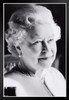 Queen Elizabeth II Black White Face British Royal Queen Mum Buckingham Palace Monarch Portrait Photo Black Wood Framed Art Poster 14x20