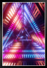 3d render neon lights triangle tunnel abstract geometric background Black Wood Framed Poster 14x20