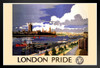 GWR Great Western Railways London Pride Westminster Abbey Vintage Illustration Travel Black Wood Framed Poster 14x20