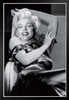 Marilyn Monroe Smiling Reclining Black White Vintage Photo Black Wood Framed Poster 12x18