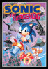 Sonic the Hedgehog Break Through Rocks Sega Video Game Gaming Black Wood Framed Poster 12x18
