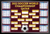 2022 Soccer World Championship Qatar Wall Chart Competition Bracket Black Wood Framed Poster 14x20