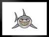 Evil Mean Shark Smile Drawing Illustration Shark Posters For Walls Shark Pictures Cool Great White Shark Picture Great White Shark Art Great White Shark Jaws Matted Framed Wall Decor Art Print 20x26