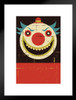 Evil Clown Face Retro Distressed Illustration Poster Sign  It Is Scary Clown Nose Teeth Spooky Matted Framed Wall Decor Art Print 20x26