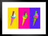 Ice Cream Cones Retro Pop Art Matted Framed Wall Decor Art Print 20x26