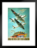 Russian War Fighter Planes Jets Vintage Illustration Travel Matted Framed Wall Decor Art Print 20x26