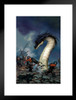 Serp Dragon Fighting Dwarves Dwarf Army by Ciruelo Fantasy Painting Gustavo Cabral Matted Framed Wall Decor Art Print 20x26