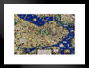 Boston Historical Illustration History Map Matted Framed Wall Decor Art Print 20x26