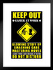 Keep Out Gamer At Work Do Not Disturb Video Gaming Matted Framed Wall Decor Art Print 20x26