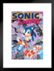 Sonic the Hedgehog Break Through Rocks Sega Video Game Gaming Matted Framed Wall Decor Art Print 20x26