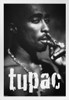 Tupac Posters 2Pac Poster Tupac Smoking Joint 90s Hip Hop Rapper Posters For Room Aesthetic Mid 90s 2Pac Memorabilia Rap Posters Music Merchandise Merch White Wood Framed Poster 14x20