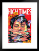 High Times Magazine Poster Weed Marijuana Accessories Hippie Stuff Cannabis Trippy Room Signs Mushroom Hippy Wall Art Stoner Smoking Bedroom or Basement Matted Framed Art Wall Decor 20x26