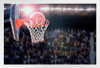 Basketball Going Into Net Scoring During Game in Arena Photo Photograph White Wood Framed Poster 20x14