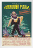 Forbidden Planet 1956 Retro Vintage Science Fiction Movies Robby The Robot 1950s Sci Fi Movies Alien UFO Classic Movie Memorabilia Kitschy Geeky Decor White Wood Framed Poster 14x20