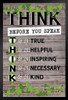 Think Poster Classroom Farmhouse Decor Black Wood Framed Poster 14x20