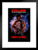First Blood Rambo This Time Hes Fighting For His Life Retro Vintage 80s Movie Theater Decor Memorabilia Action Film Sylvester Stallone Series Collection Matted Framed Wall Decor Art Print 20x26
