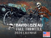 David Lozeau Full Throttle  Car Motorcycle Skeleton Hotrod Steampunk Calendar 2024 Monthly Wall Calender 12 Month