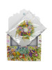 SET OF 3 - Wreath Portfolio Boxed Note Cards by Carol Wilson. 10 embossed 4x5 Die-Cut Notecards and Matching Envelopes in Decorative Gift Box with Magnetic Flap. NCP2133