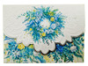 SET OF 3 - Blue Wreath Portfolio Boxed Note Cards by Carol Wilson. 10 embossed 4x5 Die-Cut Notecards and Matching Envelopes in Decorative Gift Box with Magnetic Flap. NCP3000