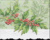 SET OF 3 - Christmas Holiday Holly Berry Portfolio Boxed Note Cards by Carol Wilson. 10 embossed 4x5 Die-Cut Notecards and Matching Envelopes in Decorative Gift Box with Magnetic Flap. NCPX2237