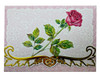 SET OF 3 - Red Rose Stem Portfolio Boxed Note Cards by Carol Wilson. 10 embossed 4x5 Die-Cut Notecards and Matching Envelopes in Decorative Gift Box with Magnetic Flap. NCP2229