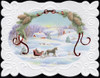 SET OF 3 - Christmas Holiday Sleigh Ride Snow Portfolio Boxed Note Cards by Carol Wilson. 10 embossed 4x5 Die-Cut Notecards and Matching Envelopes in Decorative Gift Box with Magnetic Flap. NCPX2603