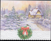 SET OF 3 - Christmas Holiday Winter Cottage Portfolio Boxed Note Cards by Carol Wilson. 10 embossed 4x5 Die-Cut Notecards and Matching Envelopes in Decorative Gift Box with Magnetic Flap. NCPX2425