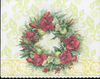 SET OF 3 - Christmas Holiday Amaryllis Wreath Portfolio Boxed Note Cards by Carol Wilson. 10 embossed 4x5 Die-Cut Notecards and Matching Envelopes in Decorative Gift Box with Magnetic Flap. NCPX2277