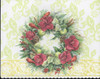 SET OF 3 - Christmas Holiday Amaryllis Wreath Portfolio Boxed Note Cards by Carol Wilson. 10 embossed 4x5 Die-Cut Notecards and Matching Envelopes in Decorative Gift Box with Magnetic Flap. NCPX2277