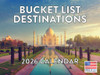 Bucket List Calendar 2026 Travel Destinations Monthly Wall Calender 12 Month | American Made In The USA