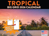 Big Grid Tropical Calendar 2026 Monthly Wall Calender 12 Month Gifts | American Made In The USA