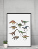 Different Dinosaur Types Poster Illustration Chart Dino for Kids Toddler Child Children Cute Picture Nursery Photograph Education Educational Classroom Kinder Cool Wall Art Print Poster 12x18