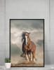 Wild Chesnut Draft Horse Racing Poster Portrait Stallion Galloping Running Wall Art Decor Pictures Photographs Print Western Canvas Gift Living Room Home Cool Wall Decor Art Print Poster 12x18