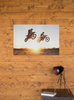 Motocross Dirt Bike Racing Wall Art Motorcycle Art Poster Extreme Sport Canvas Cool Wall Decor for Man Cave Bedroom Dorm Teens Boys Room Home Living Room Decor Cool Wall Art Print Poster 18x12