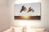 Motocross Poster Dirt Bike Riders Jumping Over Sunset Motorcycle  Photo Photograph Race Racetrack Dirt Cool Wall Art Print Poster 18x12