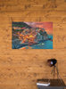 Italy Poster Cinque Terre Manarola Cliff Homes Landscape Photo Photograph Sicily Almafi Coast Picture Beautiful Scenery Cool Wall Art Print Poster 18x12