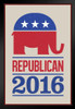 Vote Republican 2020 Elephant Logo Cream Campaign Black Wood Framed Art Poster 14x20