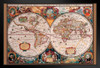 World Map 17th Century Black Wood Framed Poster 20x14